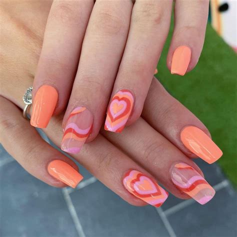 35 Cute Orange Nail Ideas To Rock In Summer Peach, Orange And Coral Matte Nails | atelier-yuwa ...