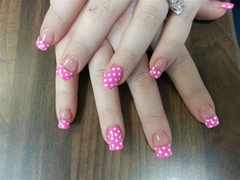 Pink tip polka dots | Nail designs, Dots, Pink