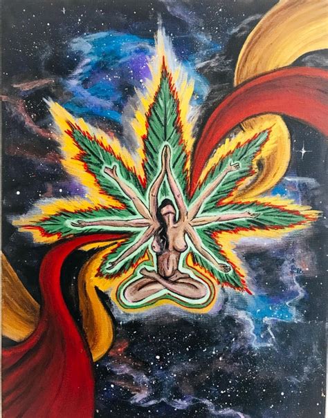 Medical Marijuana Art Cannabis Art Weed Leaf-Painting | Etsy