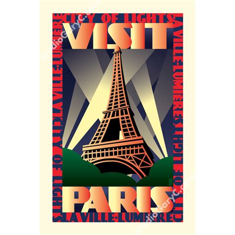 Art Deco 1930's Paris Travel Poster - Studio Gary C