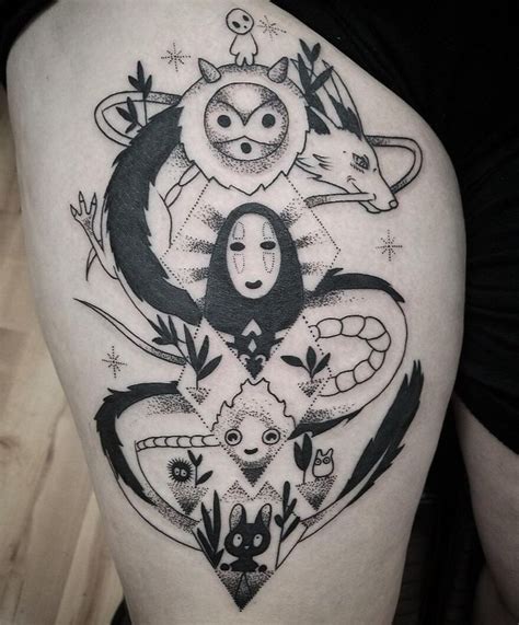 Studio Ghibli mashup I got on my thigh yesterday! , , best tattoo Check more at https://tattoox ...