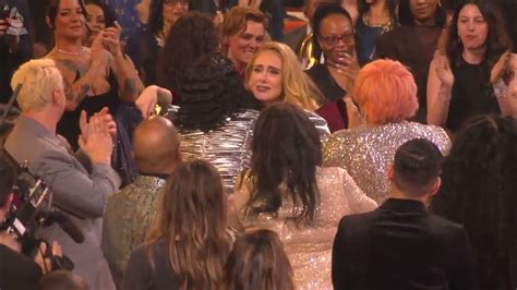 ADELE Reacts To Winning Best Pop Solo Performance | Audience Cam | 2023 GRAMMYs - YouTube