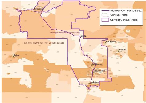 US Highway 550 Corridor Map Note. Map identifies the population of... | Download Scientific Diagram