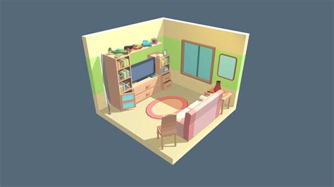 Low poly Living Room - Download Free 3D model by MarcRojas [e8c74d6] - Sketchfab