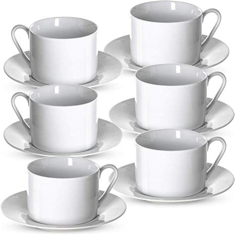 Klikel Tea Cups And Saucers Set Coffee Mug Sets, White Coffee Mugs, Mugs Set, Coffee Cups ...