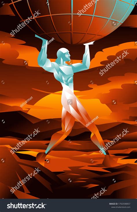 titan greek mythology atlas holding the globe - Royalty Free Stock Vector 1792598857 - Avopix.com