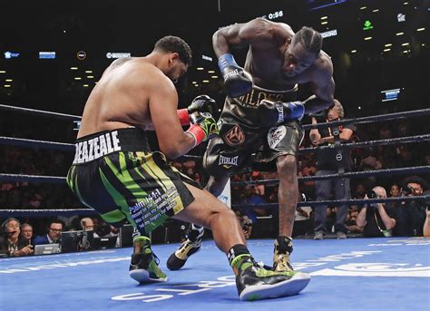 Bombs away: Deontay Wilder lands perfect punch to KO Dominic Breazeale