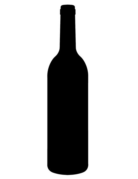 a black and white silhouette of a wine bottle with no label on the bottom,