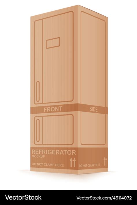 Cardboard refrigerator box Royalty Free Vector Image