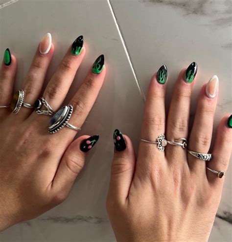 Black and Green Nail Designs for a Striking Look | Morovan