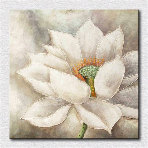 White Lotus Flower Painting at PaintingValley.com | Explore collection ...