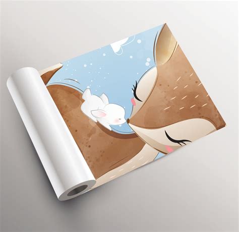 Wallpaper With a Little Deer Wallpaper for Kids Self - Etsy