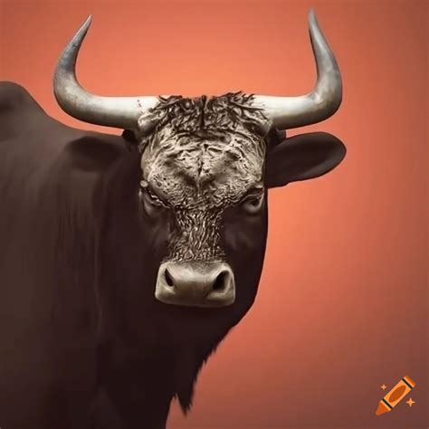 Bull with horns on Craiyon