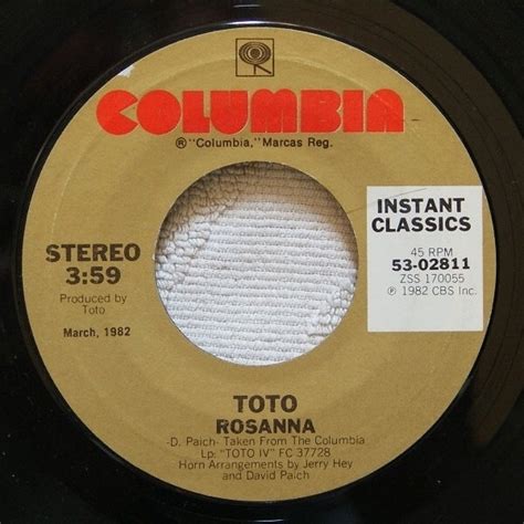 Toto - Rosanna (Gold Labels, Vinyl) | Discogs