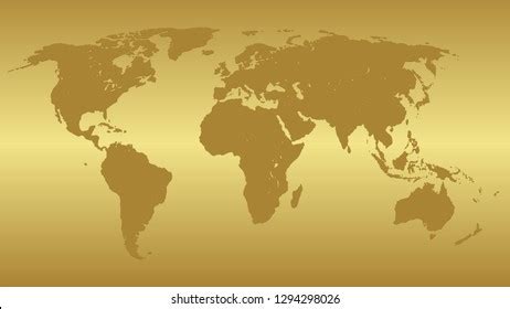 Gold World Map Vector Stock Vector (Royalty Free) 1294298026 | Shutterstock