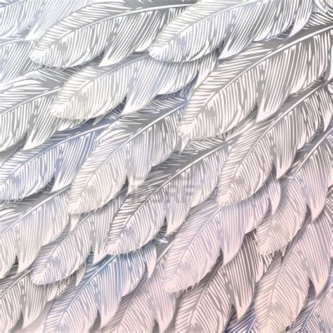 Seamless background of white feathers, close up. Vector illustration. Stock Photo | Seamless ...