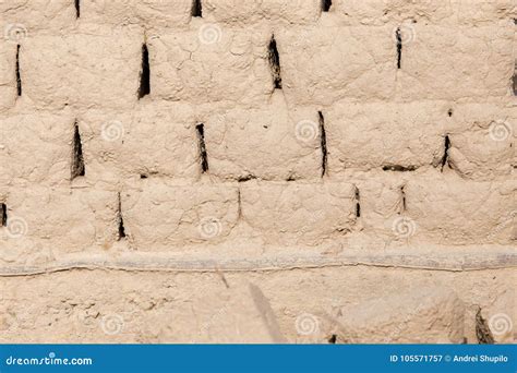 Brick wall made of clay stock image. Image of yellow - 105571757