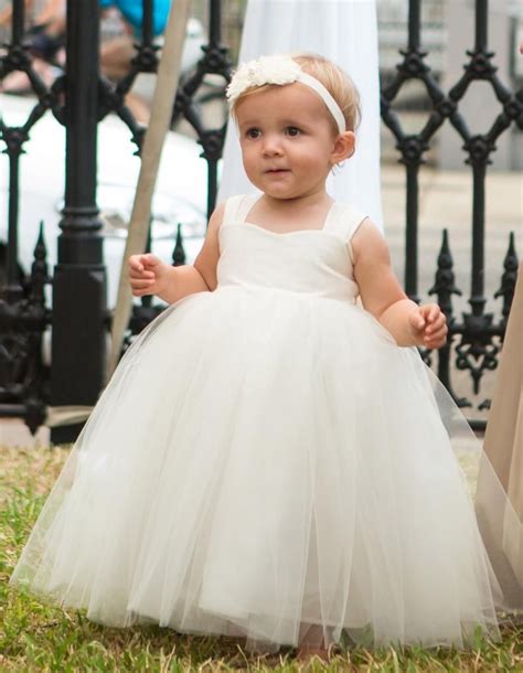 Toddler Baby Flower Girl Dresses, Tulle Tutu Princess Wedding White Dress, Ivory Flower Girls ...