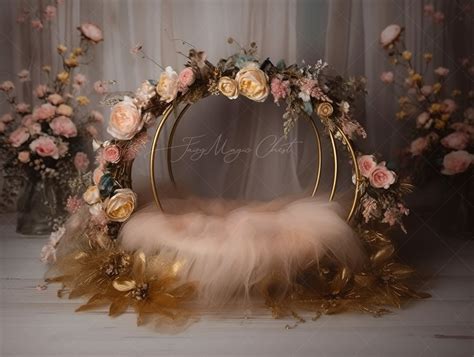 Newborn Digital Background Floral , Baby Girl Digital Backdrop ...