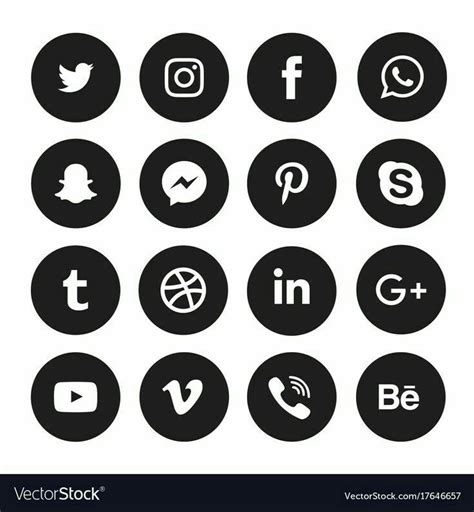 Pin on CV Logo | Social media icons vector, Social media icons, Black ...