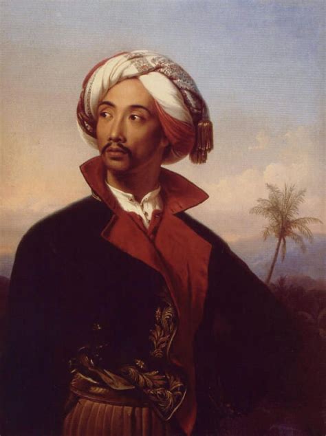 Johann Karl Ulrich Bähr: "Portrait of Prinz Raden Saleh Syarif Bustaman",1842 oil on canvas ...