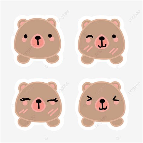 Kawaii Bear Clipart Transparent PNG Hd, Korean Bear Stickers Kawaii ...