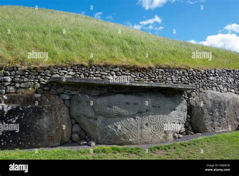 Stone with megalithic art, Prehistoric monument, Newgrange, County ...