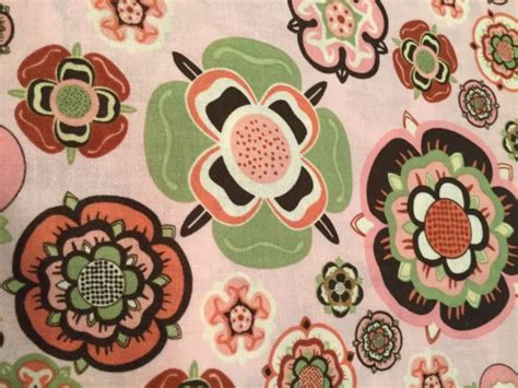 VTG 1990 ERA Sewing Fabric Brother Sister Design Pinks Brown Greens 3yds 45"w £24.07 - PicClick UK