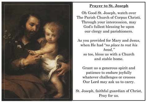 Corpus Christi Catholic Church, South Riding, VA - Prayer to St. Joseph