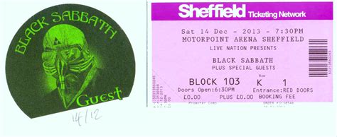 Home of Metal | Black Sabbath ’13’ tour pass ‘Sheffield’