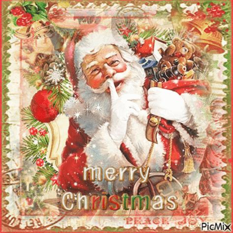 Santa Claus Merry Christmas Postcard Gif Pictures, Photos, and Images ...