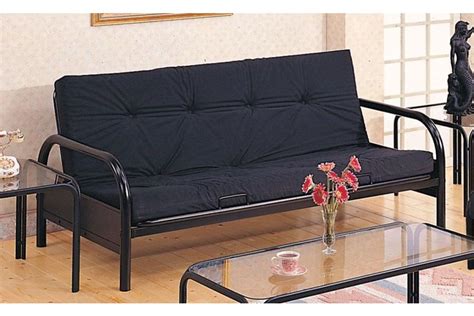 Casual Metal Futon Frame and Mattress Set in Black at Gardner-White