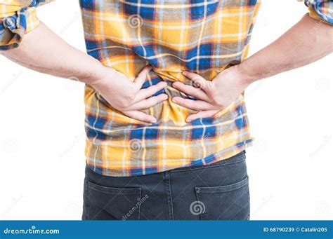 Young Man Grab His Back because Lombar Pain Stock Image - Image of anatomy, healthy: 68790239