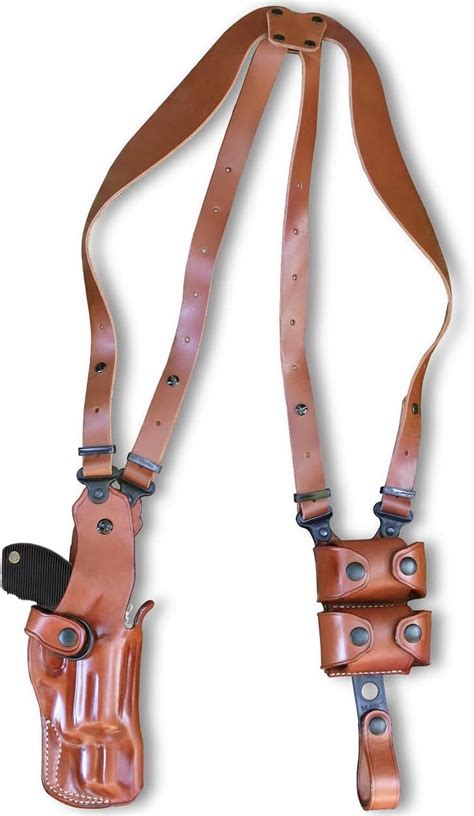 Buy Premium Leather Vertical Shoulder Holster System with Double Speed ...