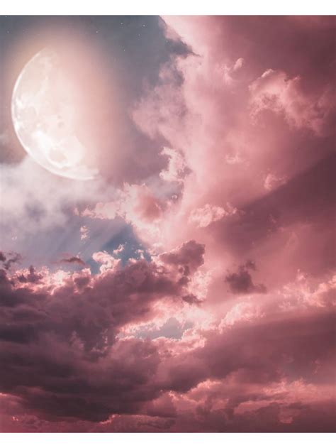 Navy Blue Mountains Aesthetic Uhd Full Moon Wallpaper 4k Clouds Pink ...