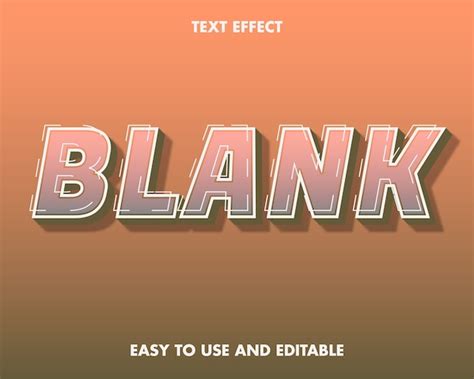 Premium Vector | Blank text effect. editable font style.