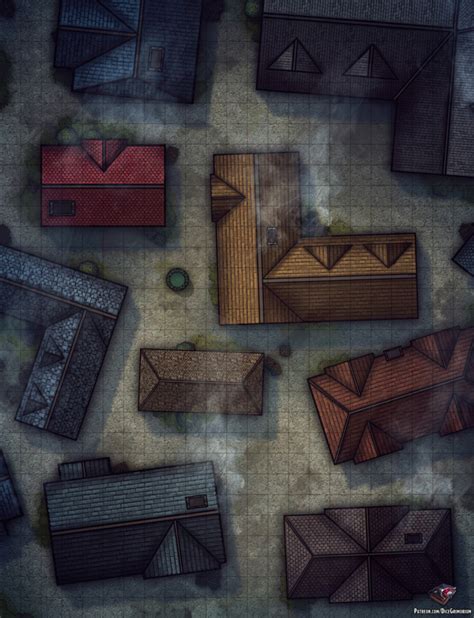 City Streets - D&D Map for Roll20 And Tabletop - Dice Grimorium