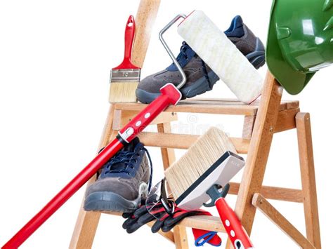 Professional House Painter, Tools and Work Equipment Stock Photo ...