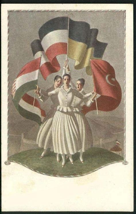 Flags of Central Powers from old ww1 era propaganda poster - vexillology Ww1 Posters, Propaganda ...