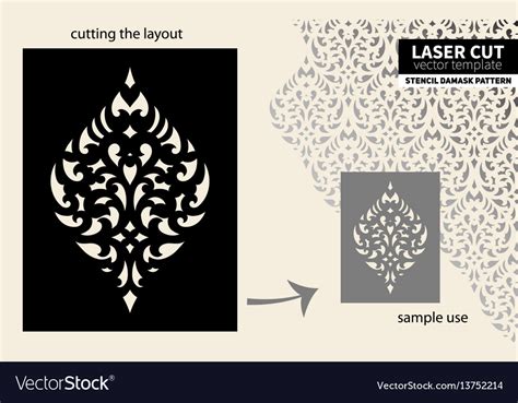 Laser cut pattern stencil Royalty Free Vector Image