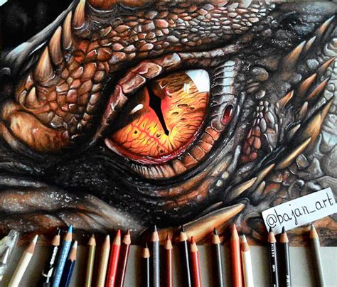 The Hobbit - Smaug eye drawing by Bajan Art | No. 62