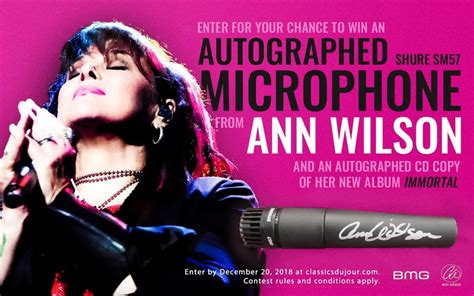 Enter for your chance to win an autographed studio microphone from Ann Wilson and an autographed ...