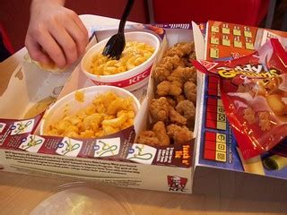KFC laptop meal -- popcorn chicken and double sides of mac… | Flickr