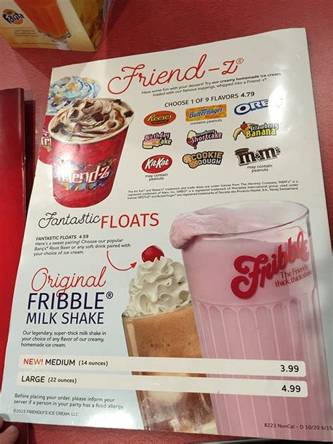 Friendly's Menu Prices