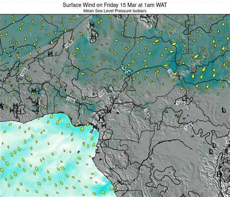 Equatorial Guinea Surface Wind on Sunday 02 May at 1pm WAT