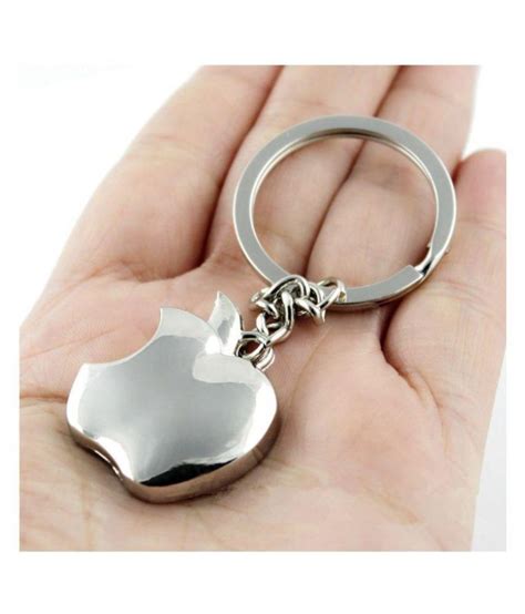 Apple Logo Silver Keychain & Metal Keychain Key Ring for Car & Bike Home Office Keyring: Buy ...