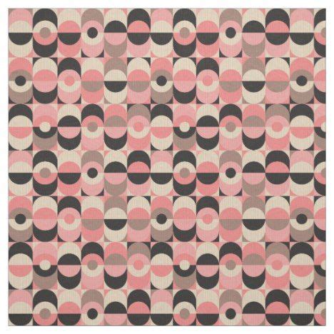 Mid-Century Modern Pink Pattern Fabric | Fabric patterns, Pink patterns ...