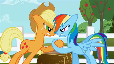 Rainbow dash vs Apple jack by rainbowxrarity1 on DeviantArt