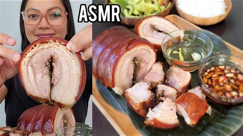 ASMR CEBUCHON Filipino Pork Belly Roll EATING SOUND! - YouTube