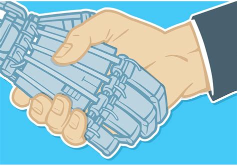 Vector Handshake Of Human Hand And Robot 85423 Vector Art at Vecteezy